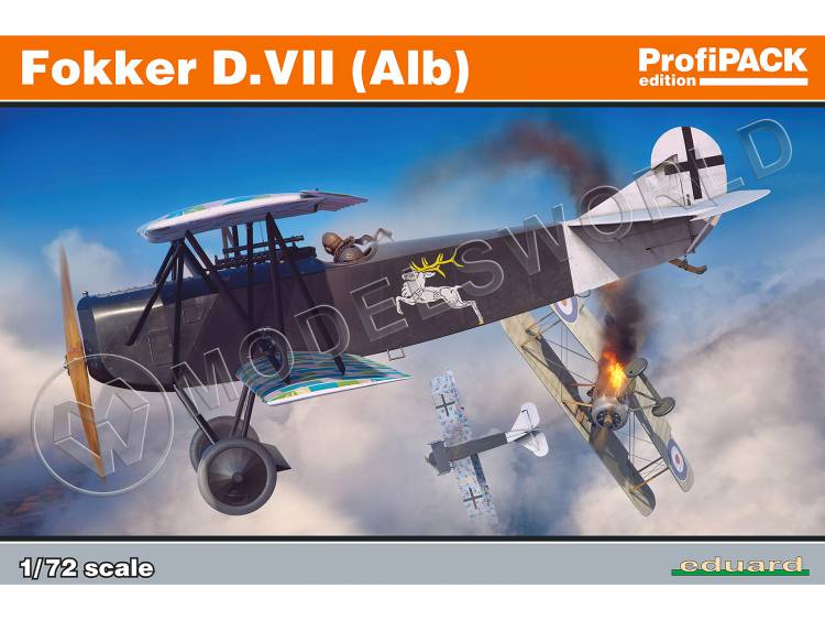 Склеиваемая пластиковая модель самолета Fokker D.VII (Alb). ProfiPACK. Масштаб 1:72 - фото 1