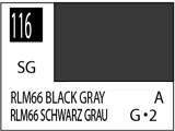 Краска на растворителе художественная MR.HOBBY C116 RLM66 BLACK GRAY (Полу-глянцевая) 10мл. - фото 1