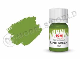 Акриловая краска ICM, цвет Лаймовый (Lime Green), 12 мл