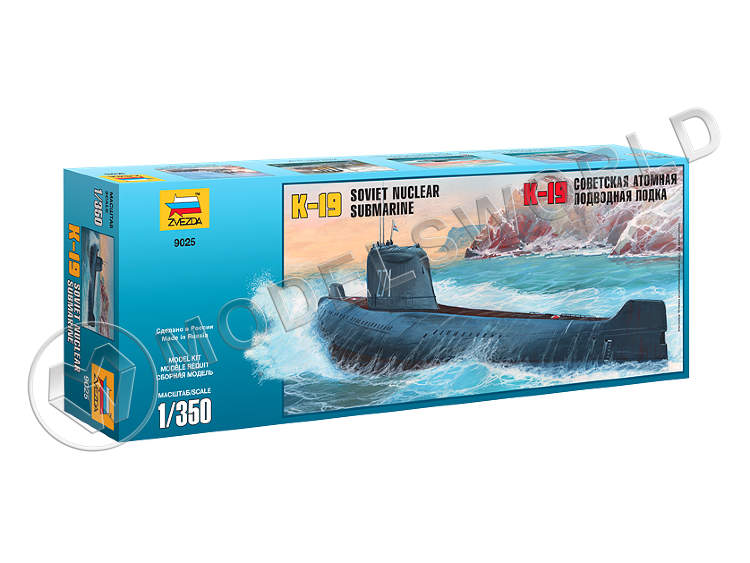 Склеиваемая пластиковая модель Советская атомная подводная лодка К-19. Масштаб 1:350 - фото 1