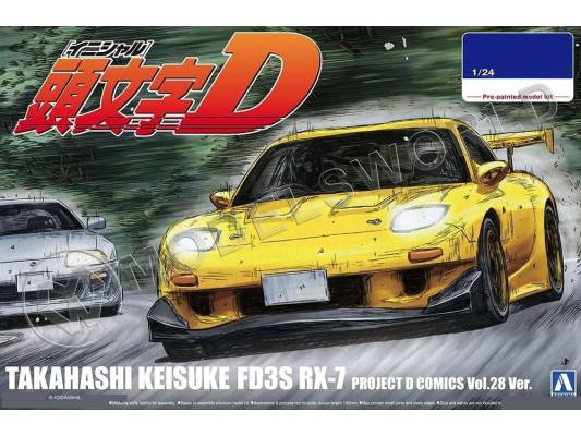 Склеиваемая пластиковая модель автомобиль Mazda RX-7 FD3S Project D Takashi Keisuke. Масштаб 1:24