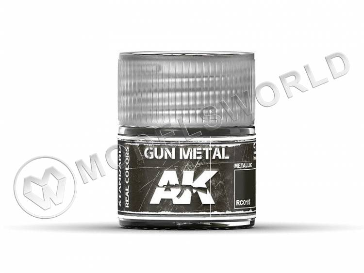 Акриловая лаковая краска AK Interactive Real Colors. Gun Metal. 10 мл - фото 1