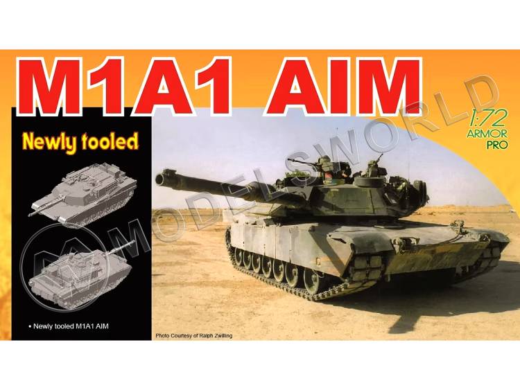 Склеиваемая пластиковая модель Американский танк M1A2 AIM. Масштаб 1:72 - фото 1