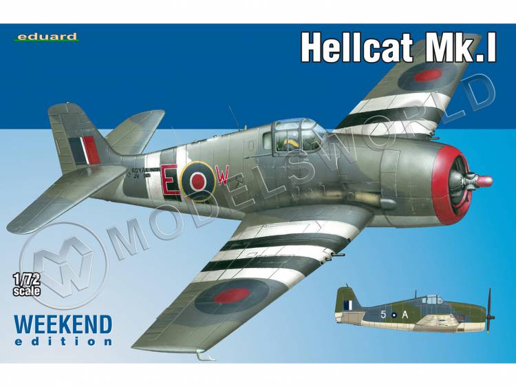 Склеиваемая пластиковая модель самолета Hellcat Mk.I. Weekend. Масштаб 1:72 - фото 1