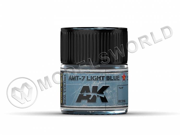 Акриловая лаковая краска AK Interactive Real Colors. AMT-7 Light Blue. 10 мл - фото 1