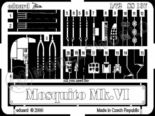 Фототравление для модели Mosquito Mk. VI, Tamiya. Масштаб 1:72