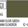 Краска водоразбавляемая художественная MR.HOBBY RLM80 OLIVE GREEN (Полу-глянцевая) 10мл.