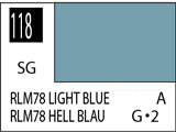 Краска на растворителе художественная MR.HOBBY C118 RLM78 LIGHT BLUE (Полу-глянцевая) 10мл. - фото 1