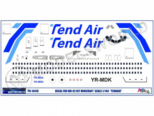 Декаль MD-82 TendAir. Масштаб 1:144