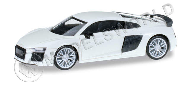 Модель автомобиля  Audi R8® V10 Plus, белый с черным. H0 1:87 - фото 1