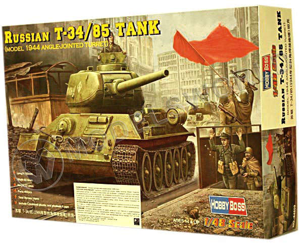 Склеиваемая пластиковая модель Советский танк T-34/85 (1944 г). Масштаб 1:48 - фото 1