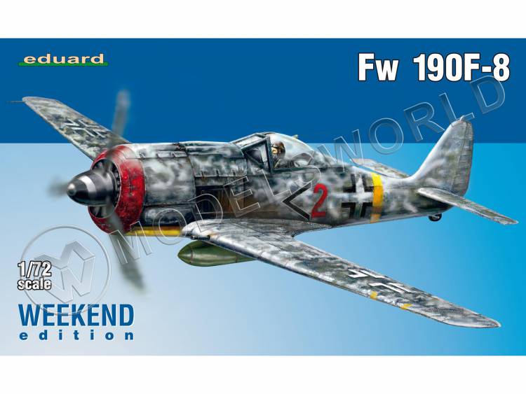 Склеиваемая пластиковая модель самолета Fw 190F-8. Weekend. Масштаб 1:72 - фото 1