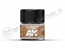 Акриловая лаковая краска AK Interactive Real Colors. Olive Braun-Olive Brown RAL 8008. 10 мл