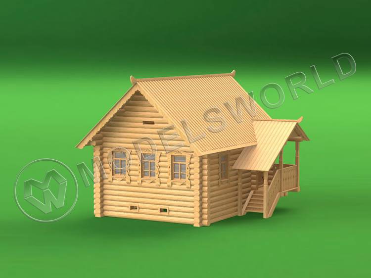 Набор для постройки модели Деревенская изба. Масштаб 1:35