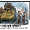 Фигуры, 101-я легкая рота, Американские десантники  и британский танкист, Франция, 1944 г. Масштаб 1:35