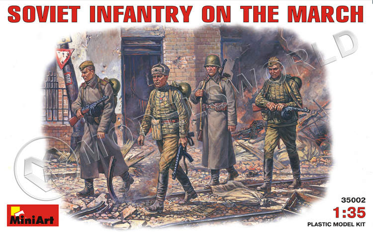 Советская пехота на марше. Масштаб 1:35 - фото 1
