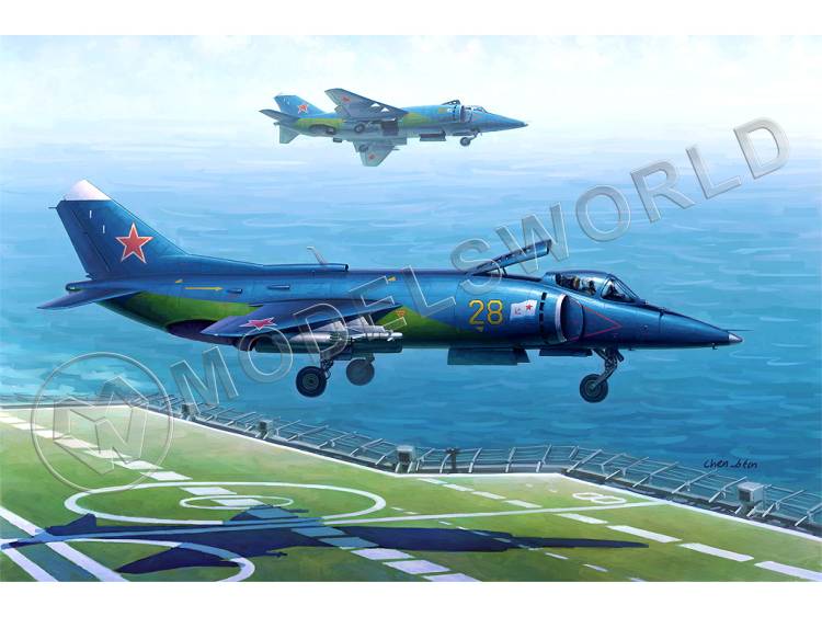Склеиваемая пластиковая модель Советский штурмовик Yak-38/Yak-38M Forger A. Масштаб 1:48 - фото 1