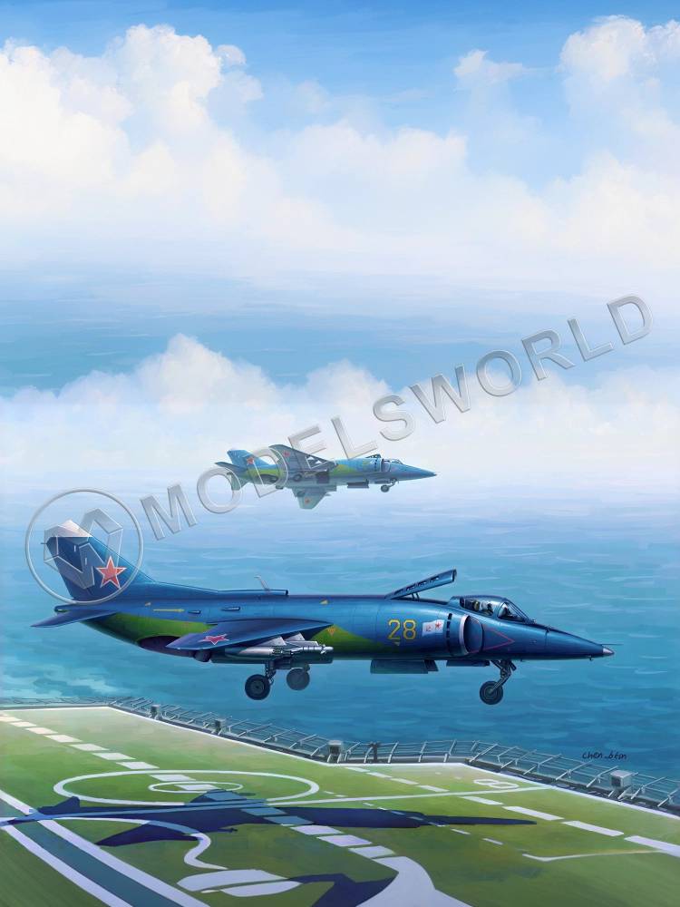 Склеиваемая пластиковая модель Советский штурмовик Yak-38/Yak-38M Forger A. Масштаб 1:48 Склеиваемая пластиковая модель Советский штурмовик Yak-38/Yak-38M Forger A. Масштаб 1:48 - фото 1