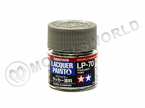 Лаковая краска металлик Tamiya LP-70 Gloss Aluminum, 10 мл - фото 1