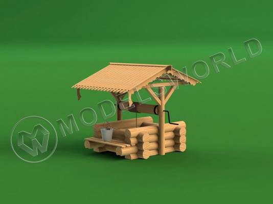 Набор для постройки модели Деревенский колодец. Масштаб 1:35
