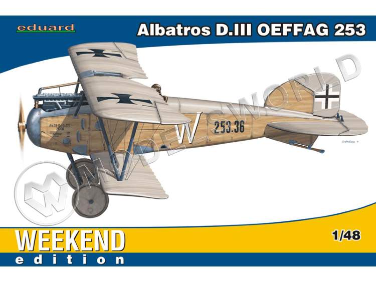 Склеиваемая пластиковая модель самолета Albatros D.III Oeffag 253. Масштаб 1:48 - фото 1