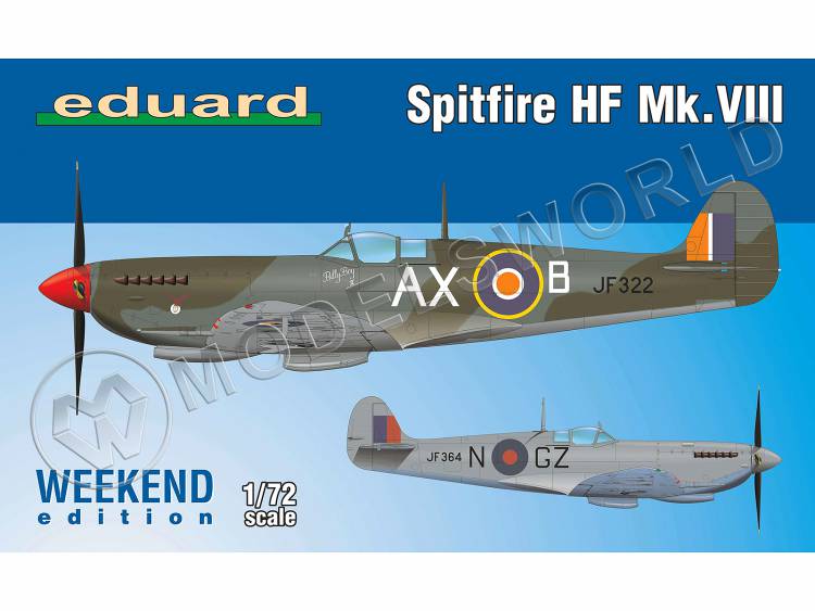 Склеиваемая пластиковая модель самолета Spitfire HF Mk.VIII. Weekend. Масштаб 1:72 - фото 1