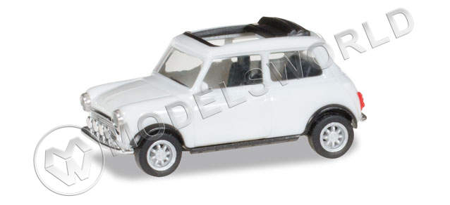 Модель автомобиля Mini Cooper, белый. H0 1:87 - фото 1