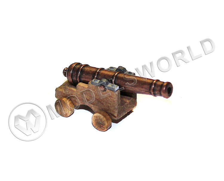 Пушка на станке, под бронзу и деревянный лафет, 32 мм, 1 шт - фото 1