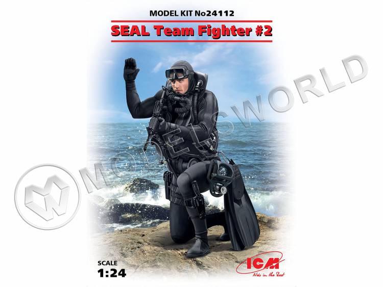 Фигура Боец группы SEAL №2. Масштаб 1:24 - фото 1