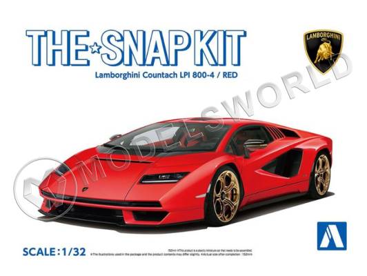 Склеиваемая пластиковая модель SNAPKIT Lamborghini Countach LPI 800-4 (Red). Масштаб 1:32