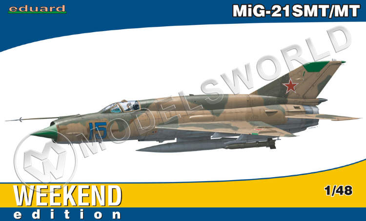 Склеиваемая пластиковая модель Самолет MiG-21СМТ. Масштаб 1:48 - фото 1