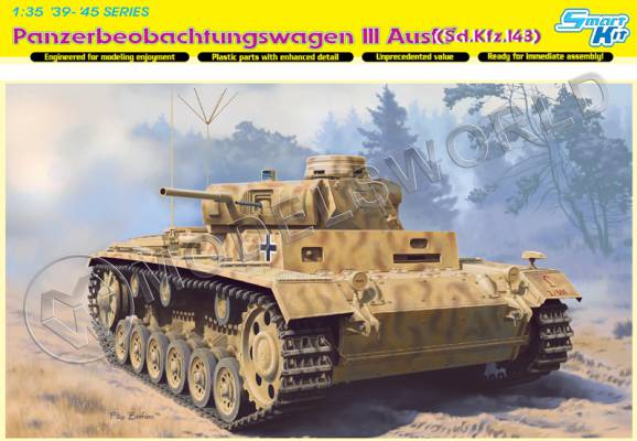 Склеиваемая пластиковая модель Танк 1/35 Pz. Boeb.Wg.III Ausf. F (Sd.Kfz. 143). Масштаб 1:35