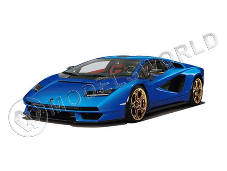 Склеиваемая пластиковая модель Lamborghini Countach LPI 800-4 (Metallic Blue). Масштаб 1:32 - фото 1