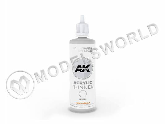 Акриловый растворитель AK Interactive 3rd Generation Acrylic, 100 мл