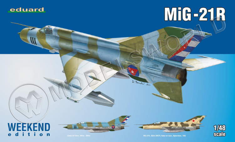 Склеиваемая пластиковая модель МиГ-21R. Масштаб 1:48 - фото 1