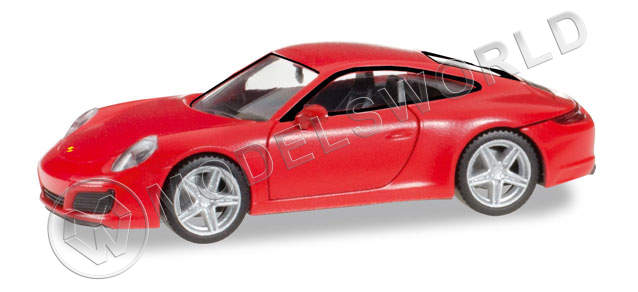 Модель автомобиля Porsche 911 Carrera 4, красный. H0 1:87 - фото 1