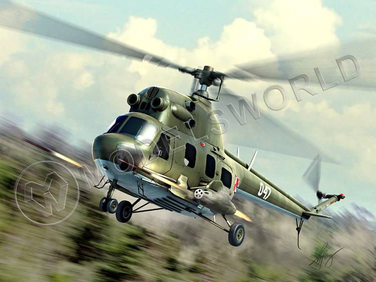 Склеиваемая пластиковая модель Советский вертолет Mi-2URN Hoplite. Масштаб 1:72 - фото 1