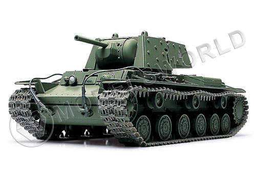 Склеиваемая пластиковая модель Советский танк КВ-1 с накладной броней. Масштаб 1:48 - фото 1