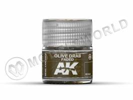 Акриловая лаковая краска AK Interactive Real Colors. Olive Drab Faded. 10 мл