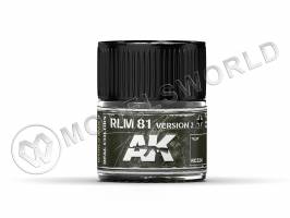 Акриловая лаковая краска AK Interactive Real Colors. RLM 81 Version 2. 10 мл
