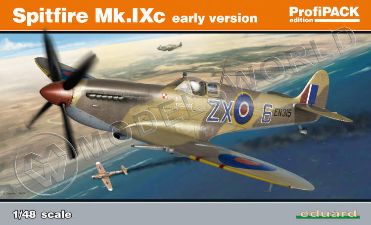 Склеиваемая пластиковая модель самолета Spitfire Mk.IXc ранний вариант. ProfiPACK. Масштаб 1:48 - фото 1