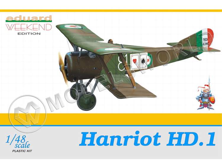 Склеиваемая пластиковая модель самолета Hanriot HD.1. Масштаб 1:48 - фото 1