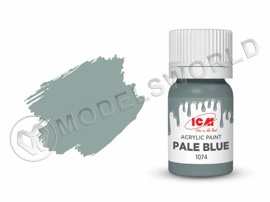 Акриловая краска ICM, цвет Бледно-голубой (Pale Blue), 12 мл