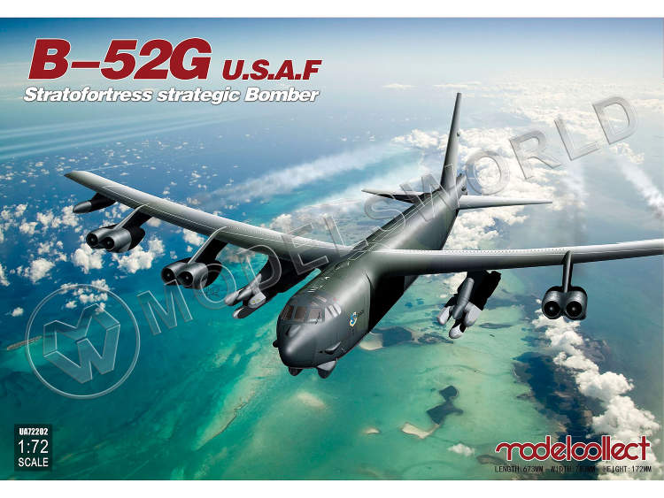 Склеиваемая пластиковая модель Американский тяжёлый стратегический бомбардировщик B-52G. Масштаб 1:72 - фото 1
