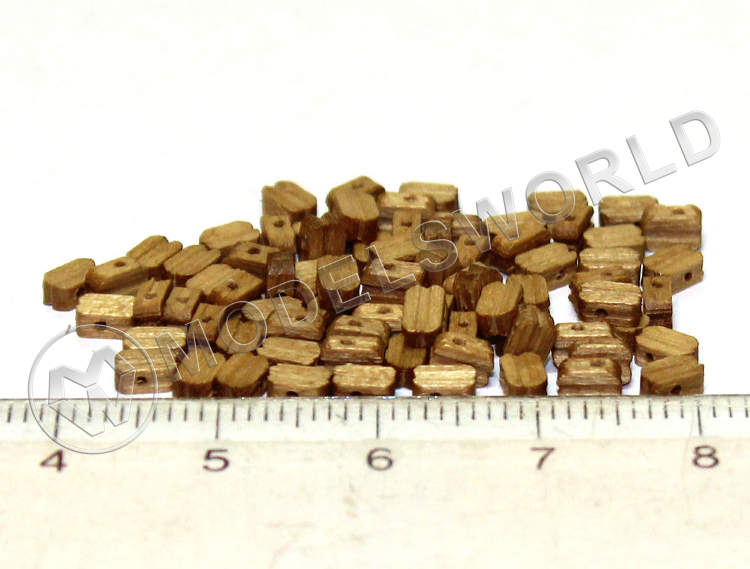 Блок одношкивный, орех, 3 мм, 10 шт - фото 1