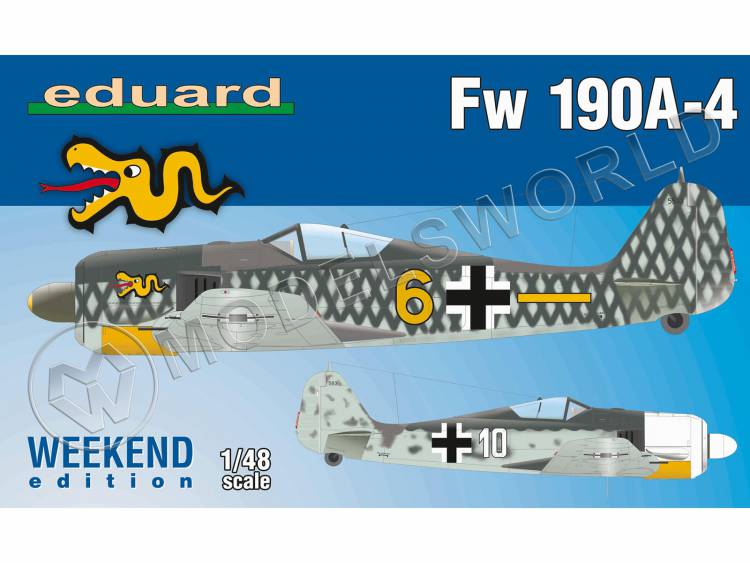 Склеиваемая пластиковая модель самолета Fw 190A-4. Weekend. Масштаб 1:48 - фото 1