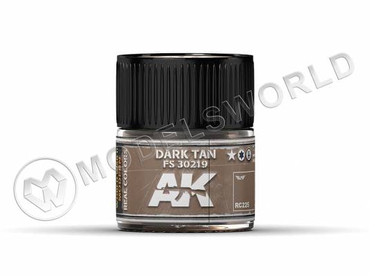 Акриловая лаковая краска AK Interactive Real Colors. Dark Tan FS 30219. 10 мл