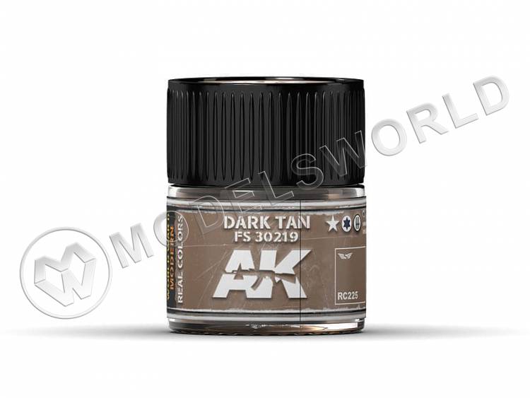 Акриловая лаковая краска AK Interactive Real Colors. Dark Tan FS 30219. 10 мл - фото 1