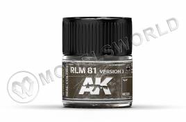 Акриловая лаковая краска AK Interactive Real Colors. RLM 81 Version 3. 10 мл