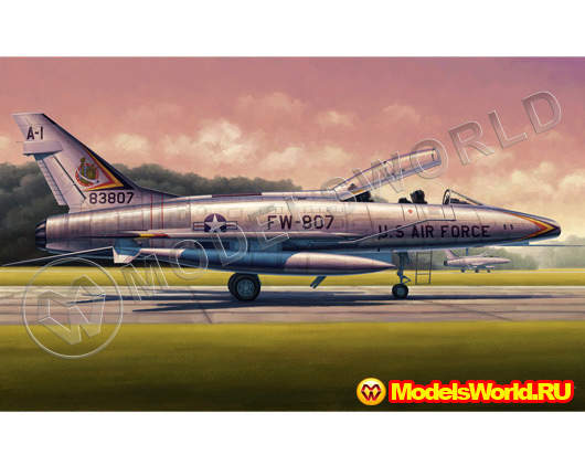 Склеиваемая пластиковая модель Самолета F-100F "Супер Сейбр". Масштаб 1:48 - фото 1